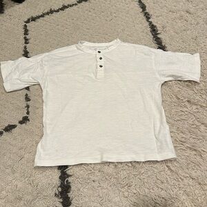 Zara Kids Size 7 white Henley